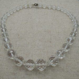 1930s Graduating Faceted Rock Crystal Choker